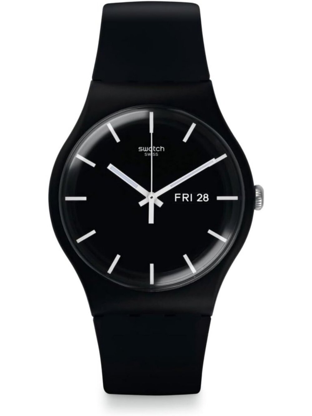 Stylish Unisex Waterproof Black Quartz Watch - Casual Plastic Design